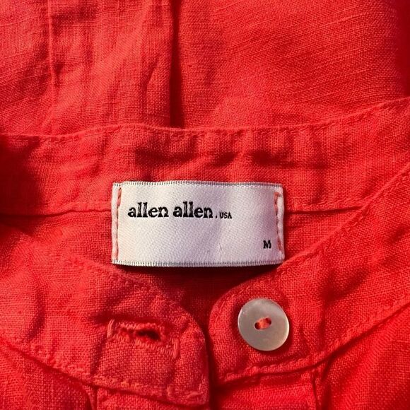 Allen Allen pink 100% linen sleeveless dress. Size medium - Picture 3 of 7